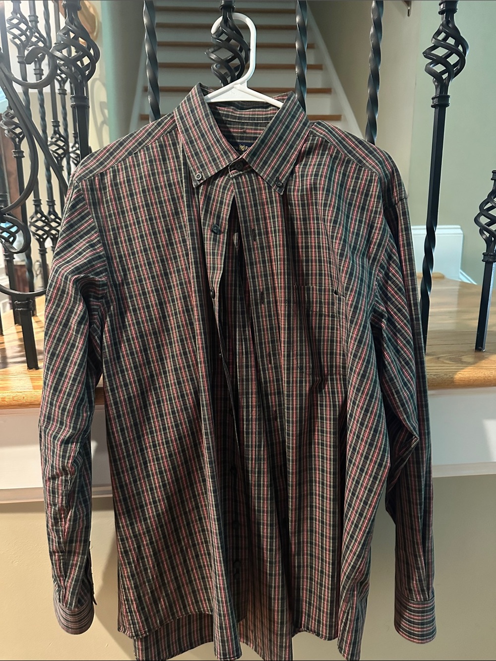 Club Room Men's Long-Sleeve Plaid Dress Shirt - Black & Red